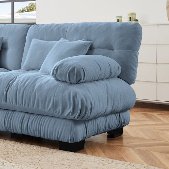 Luxury Chenille Modular Upholstered Sectional Sofa Couch with Convertible Ottoman