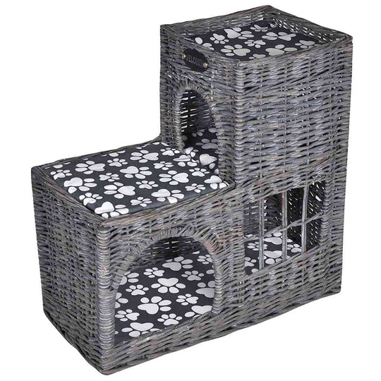 Willow Cat Tree Pet House/Bed/Castle/Scratching Post with Cushion - 21.7" X 10.6" X 20.9"