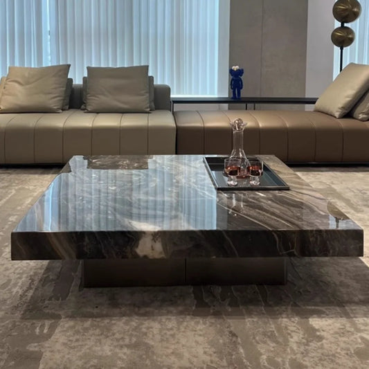 Light Luxury Sintered Stone Square Coffee Table