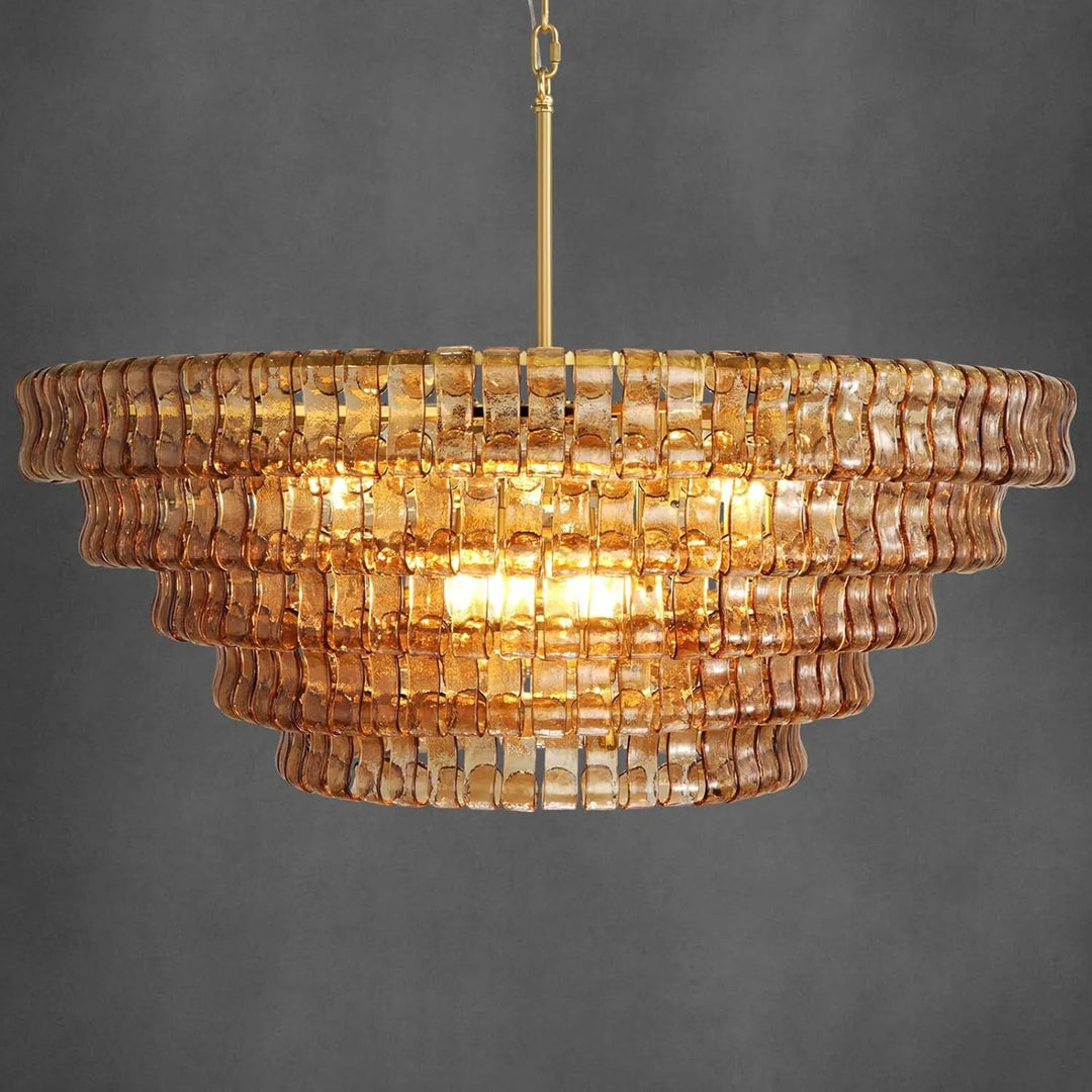 36In-67.4 In. 6-Lights Gold Crystal Drum Chandelier