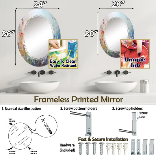 Designart "Wildflowers Blossoming Dreams" Floral Modern Wall Mirror