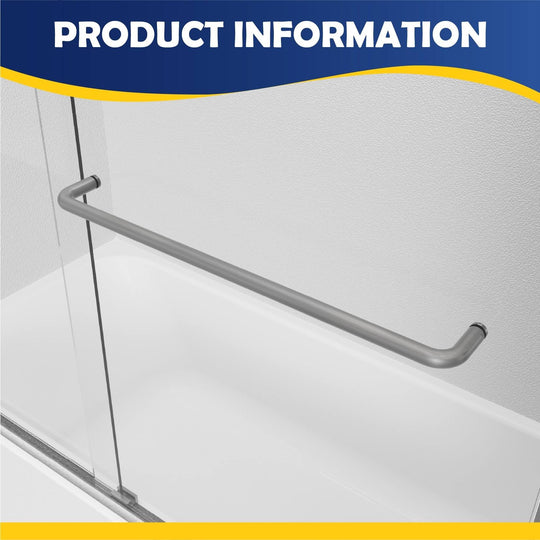 55-59" W X 56" H Bath Tub Semi-Frameless Sliding Shower Door