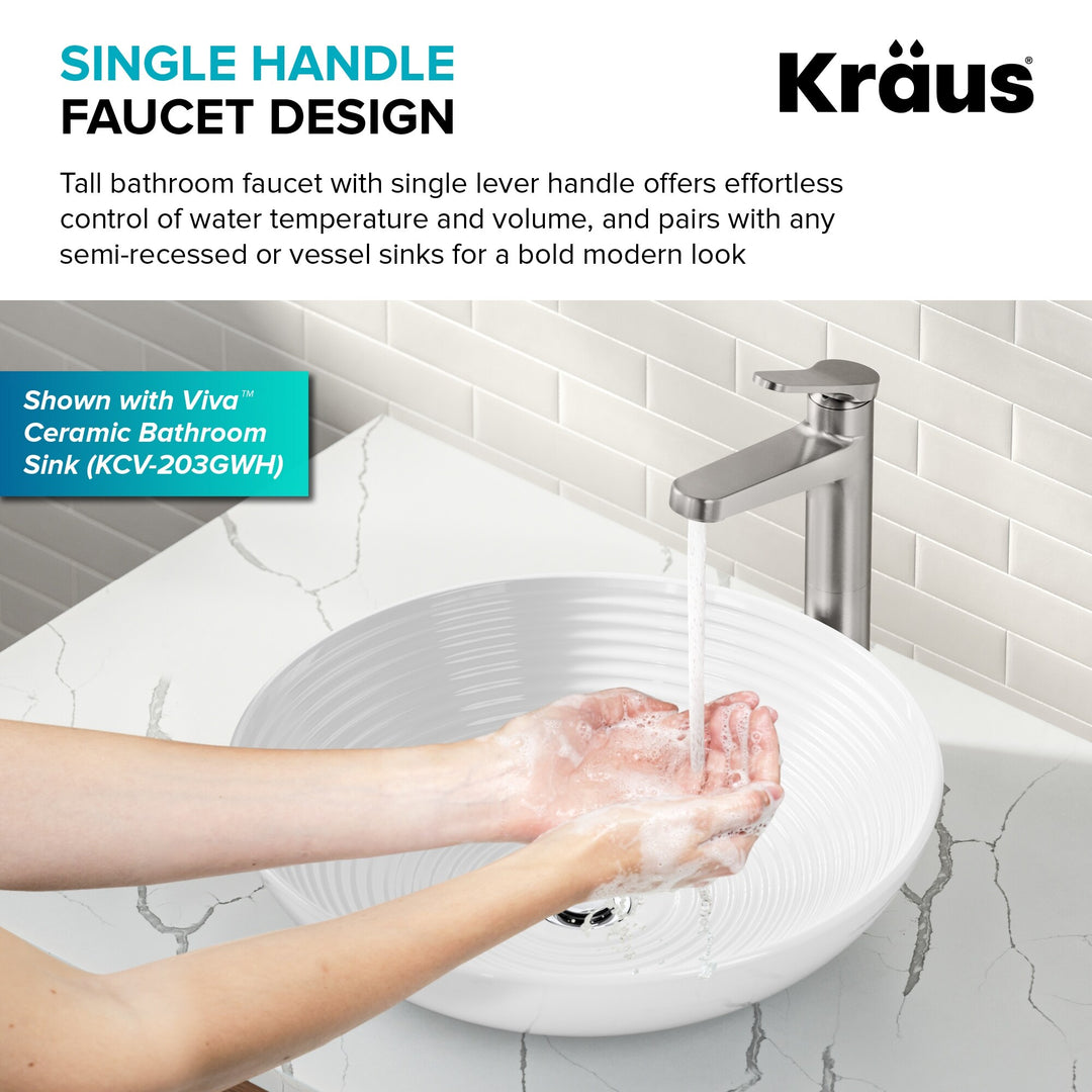 Indy Single Handle Vessel Bathroom Faucet with Pop up Drain