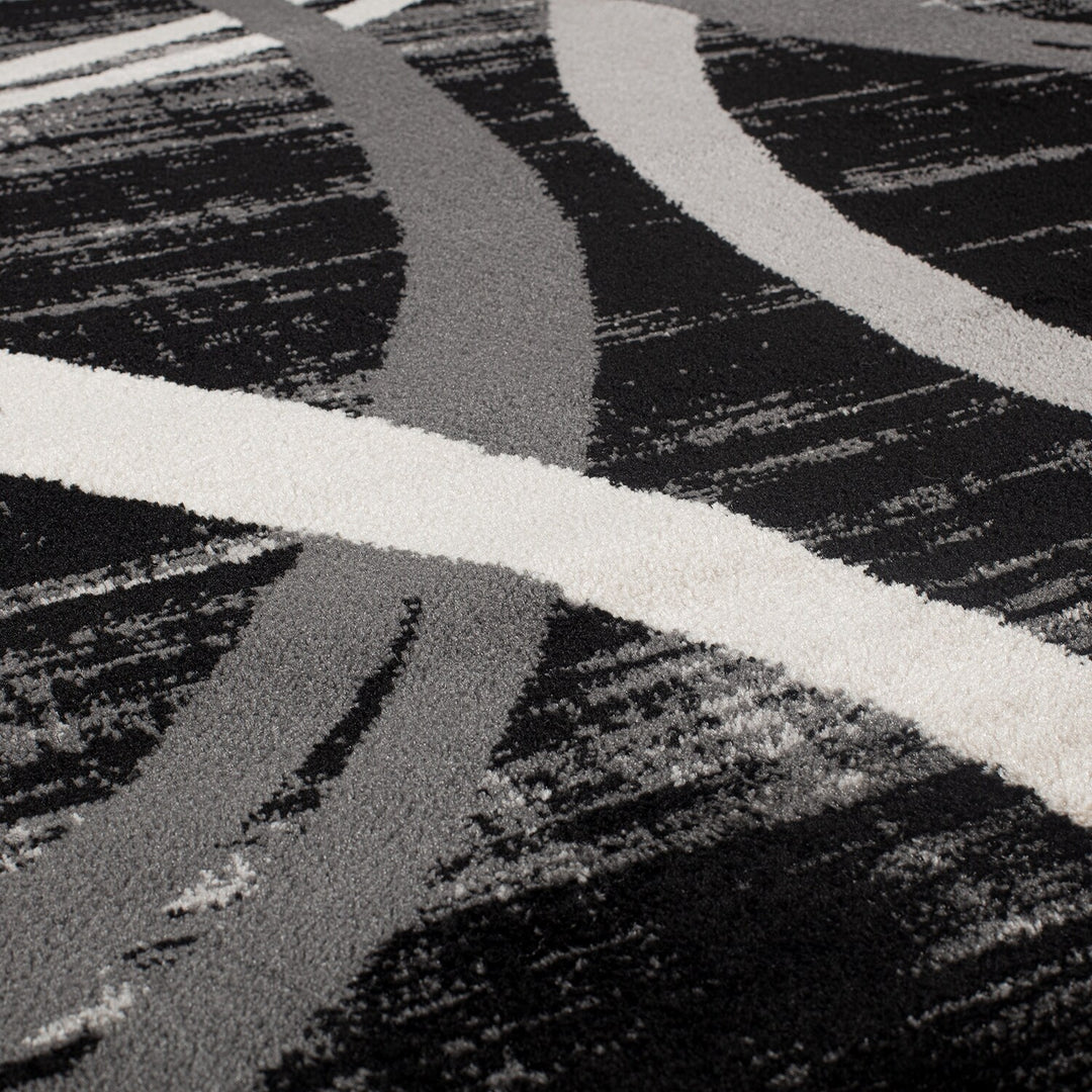 Contemporary Abstract Circles Design Area Rug