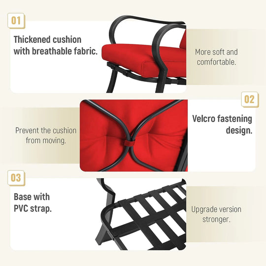 3 Piece Outdoor Conversation Set Patio Bistro Set Rocking Chairs with Coffee Table