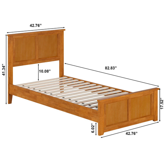 Charlotte Solid Wood Low Profile Platform Bed with Matching Footboard