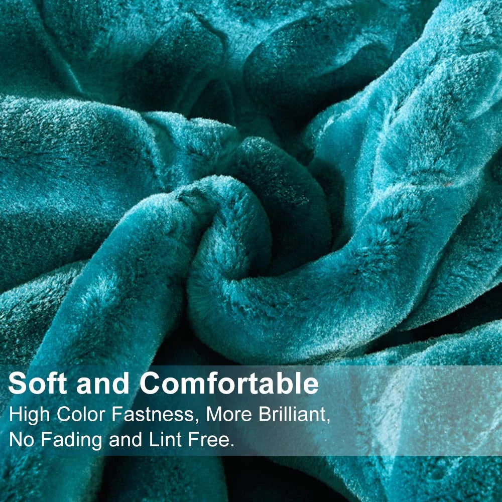 Embossed Floral Bed Blanket 85"X95" - 9Lbs