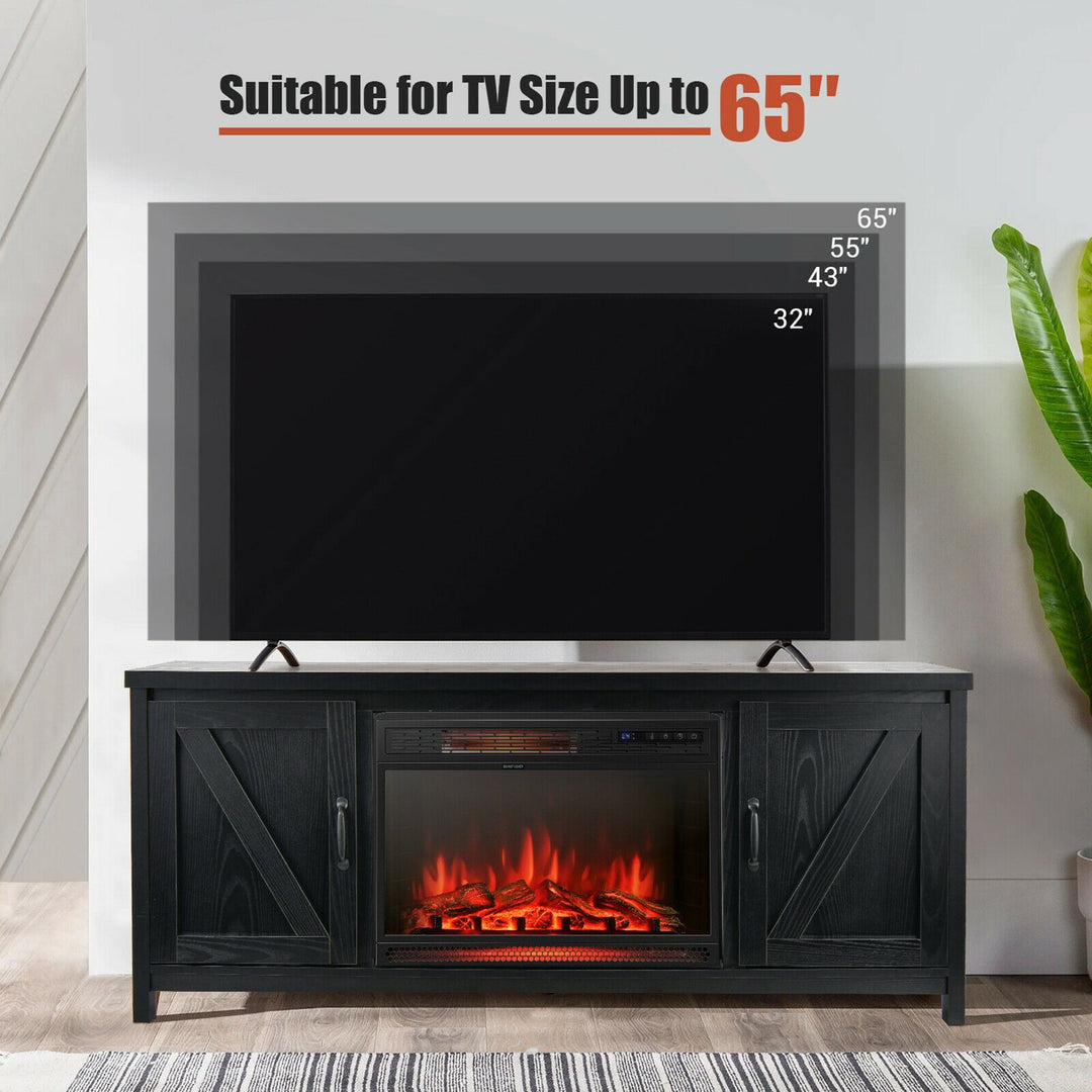 59'' Fireplace TV Stand W/ 25'' 1350W Electric Fireplace Heater