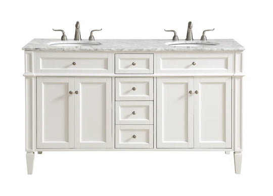 Rivers 60'' Double Bathroom Vanity with Marble Top