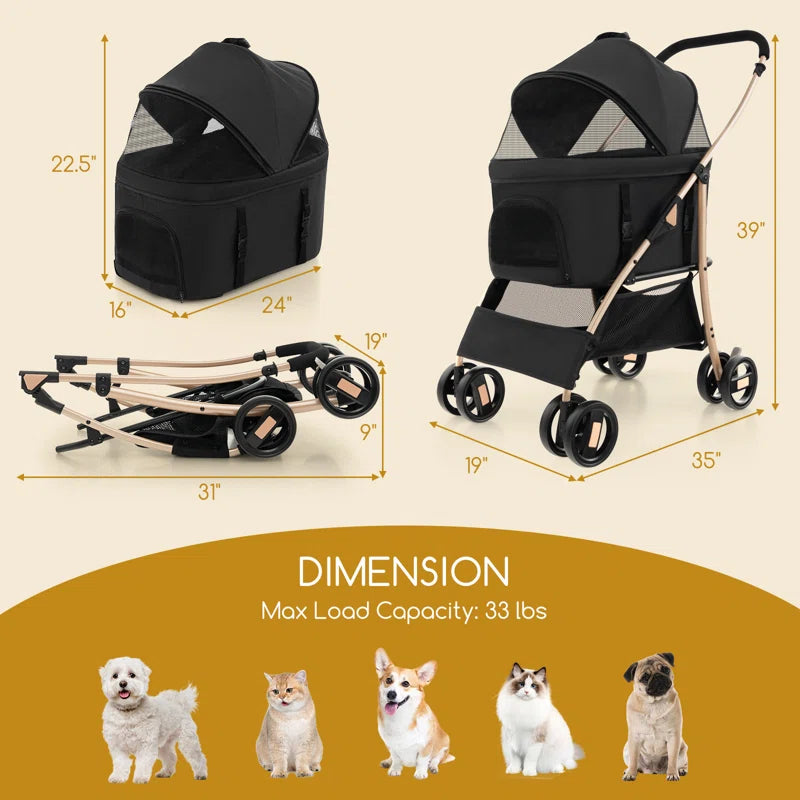 Petsite Foldable Pet Stroller