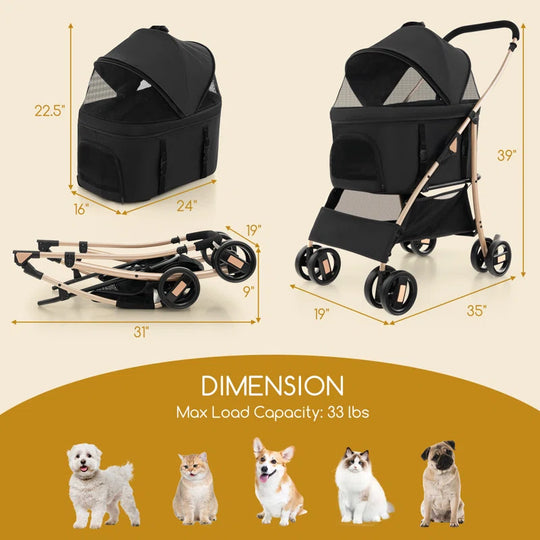Petsite Foldable Pet Stroller