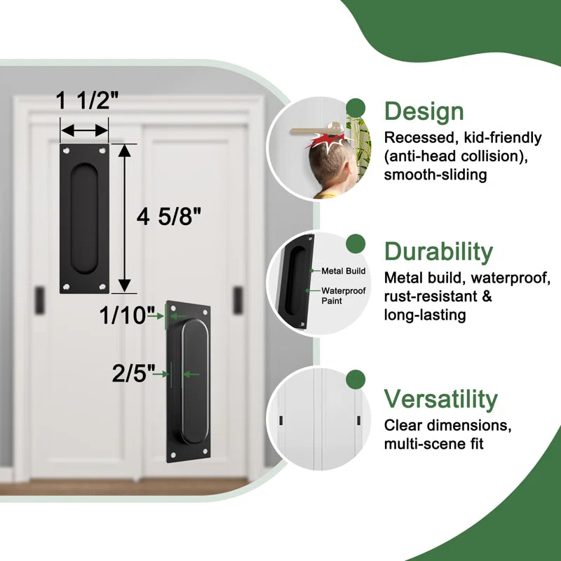 80"H 3-Lite Frosted Tempered Glass Sliding Closet Door with Hardware Kit & Handles