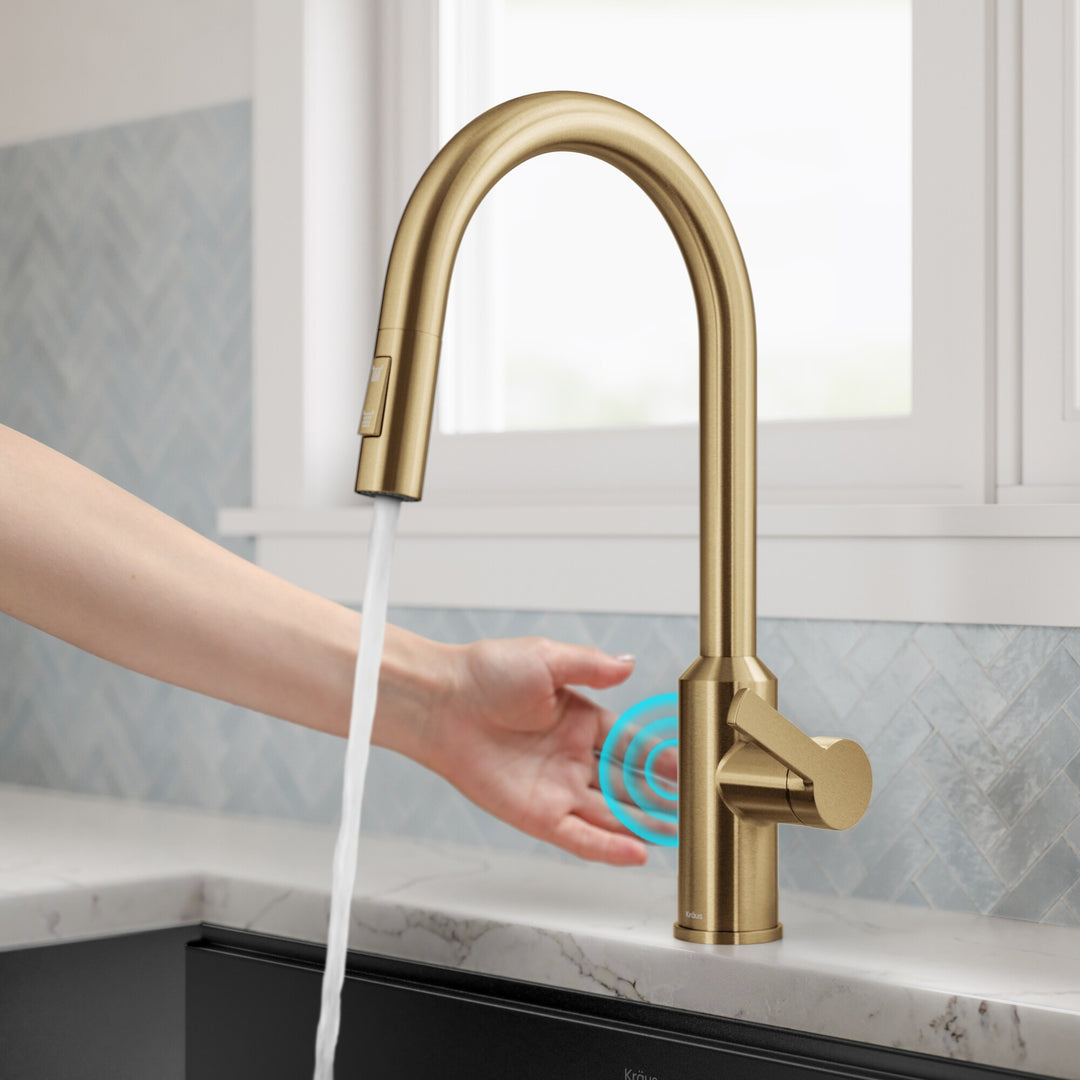 2-Function 1-Handle 1-Hole Pulldown Sprayer Brass Kitchen Faucet