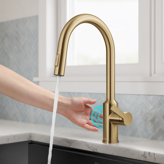 2-Function 1-Handle 1-Hole Pulldown Sprayer Brass Kitchen Faucet