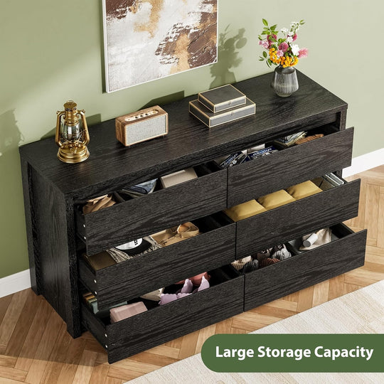 7-Drawer Dresser for Bedroom,Wide Wood Chest with Handle-Free Design,Modern Storage Cabinet for Living Room or Entryway