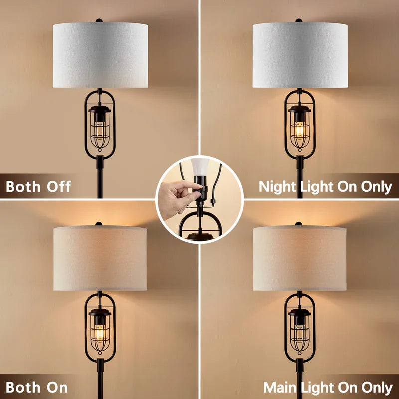 62.5 Inch Bronze Standard Floor Lamp with Night Light