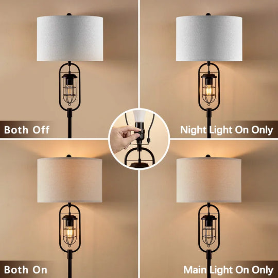 62.5 Inch Bronze Standard Floor Lamp with Night Light