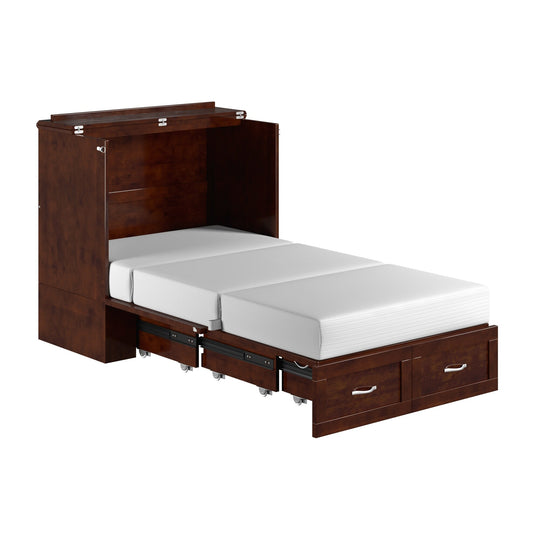 Hamilton Murphy Bed Chest with Mattress and Storage Drawer