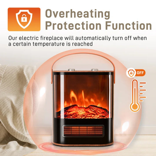 1500-Watt Portable Electric Space Heater with Realistic 3D Flame