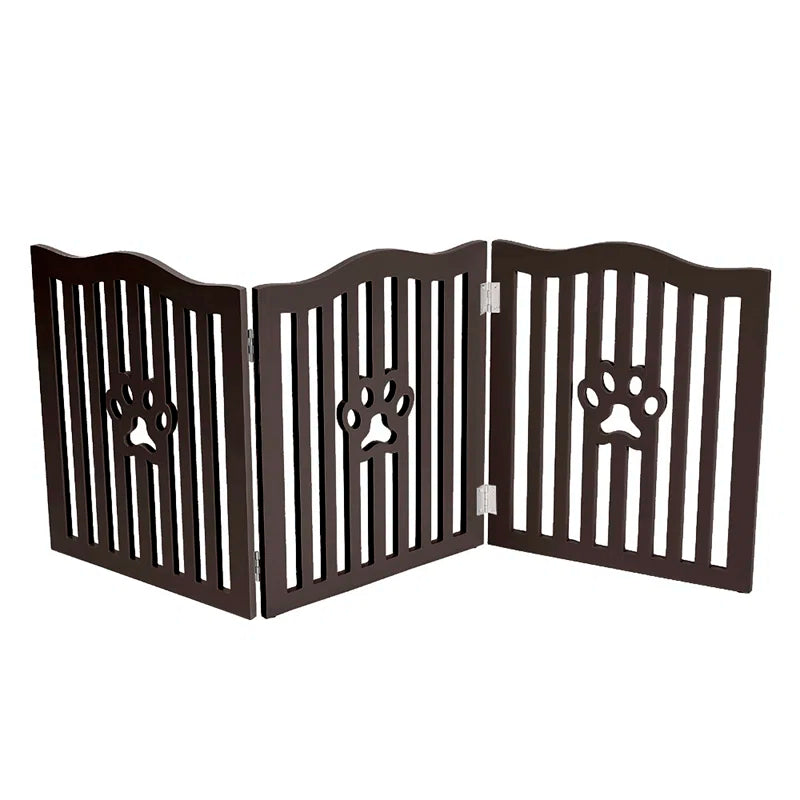 Trimate, Pet Gate, Wooden Free Standing Dog Gate for Small Dogs and Cats. Great Folding Fence for Doorways, Halls, Stairs. White