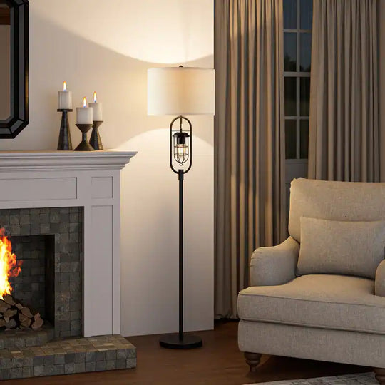 62.5 Inch Bronze Standard Floor Lamp with Night Light