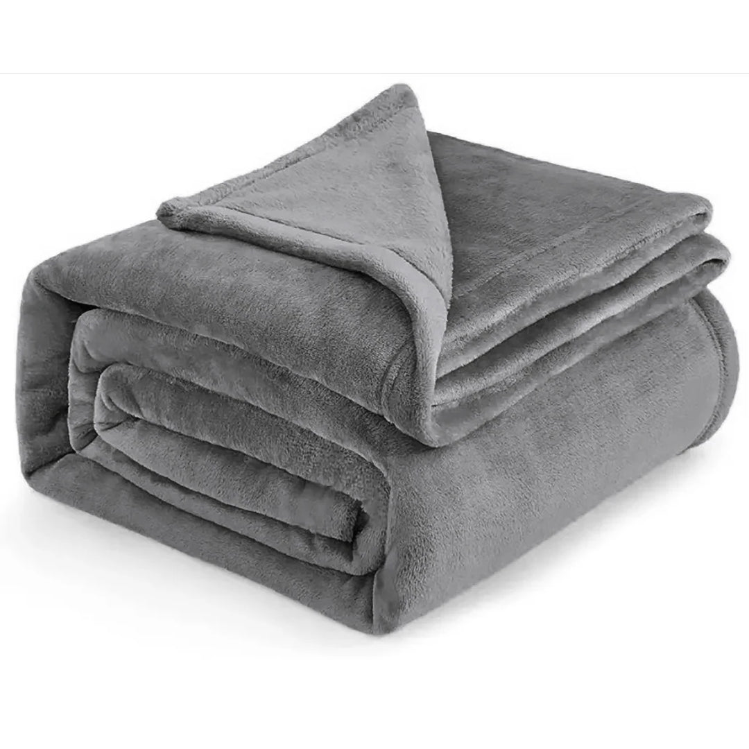 Cozy Microfiber Extra Soft Solid Color Throw Bed Blanket