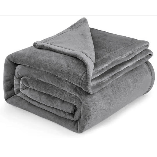 Cozy Microfiber Extra Soft Solid Color Throw Bed Blanket