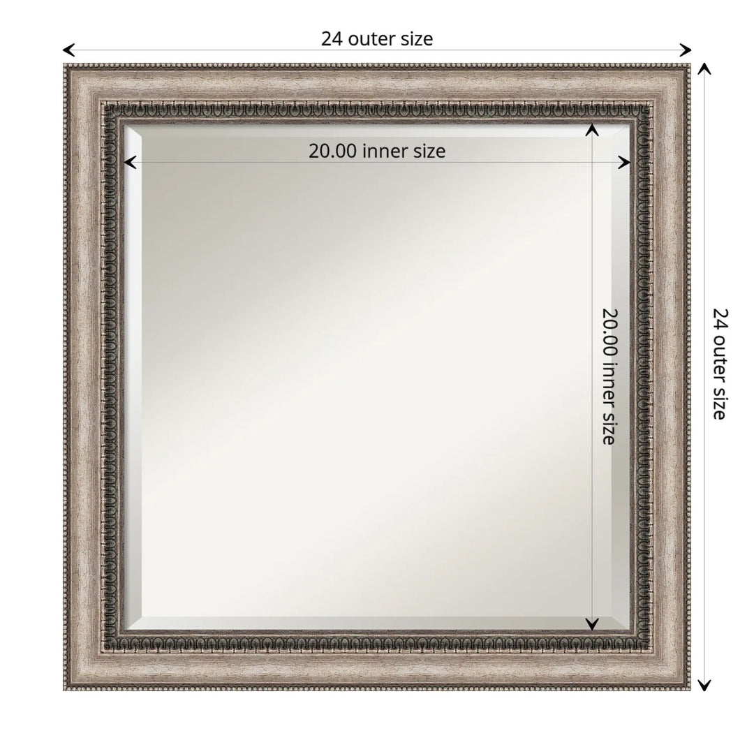 Beveled Bathroom Wall Mirror - Lyla Ornate Silver Frame - Lyla Ornate Silver