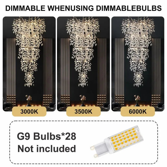 Crystal Dimmable LED Tiered Chandelier - 118In