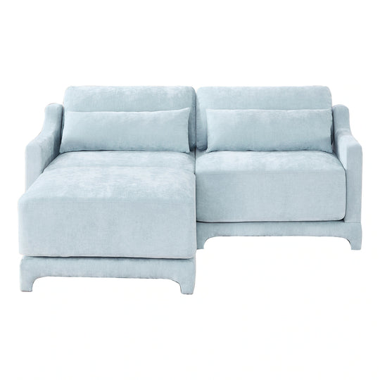 Modern Chenille 4-Seater Sofa with 2 Ottoman, Lumbar Cushions, Ergonomic Backrest, High-Resilience Spongeand Tufted Armrests