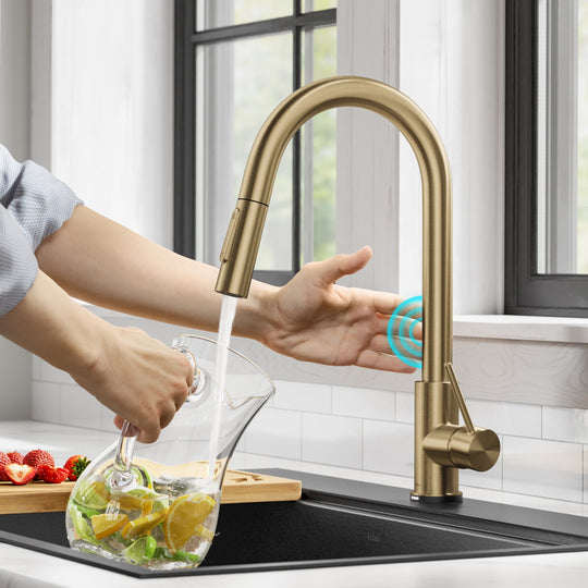 2-Function 1-Handle 1-Hole Pulldown Sprayer Brass Kitchen Faucet
