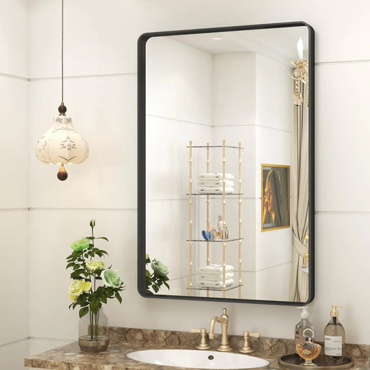 Aluminum Alloy Framed Tempered Glass Wall Decor Vanity Bathroom Mirror