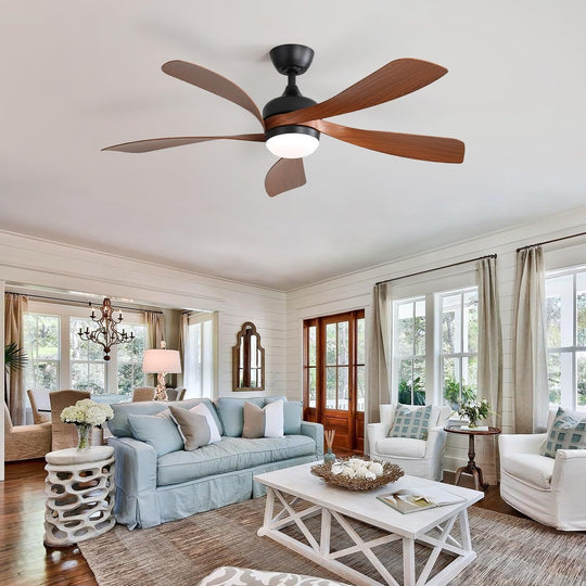 Sofucor 45/52 Inch Ceiling Fan with Remote & Lights Quiet DC Motor 5 Blade High CFM Modern Fan