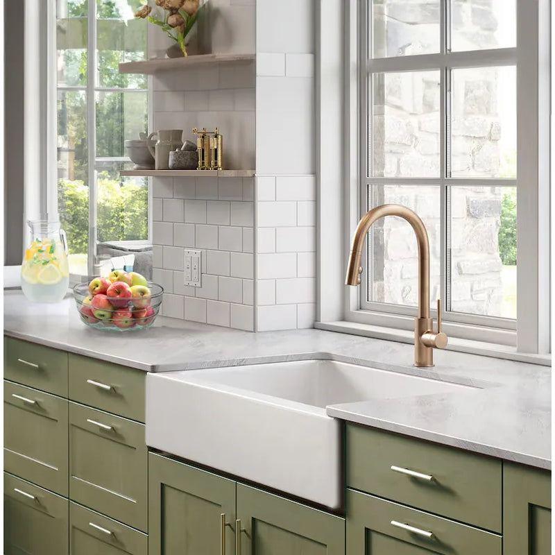31-Inch Fireclay White Farmhouse Kitchen Sink - 31 X 18 X 8.75 Inches