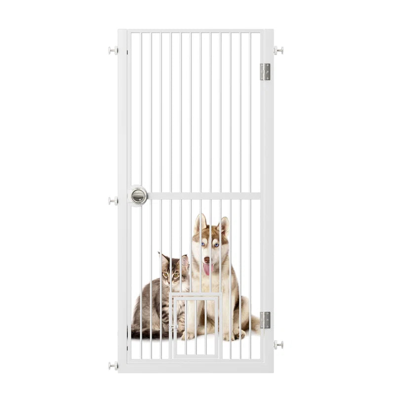 Eresmia 61“ Extra Tall Pet Gate for Doorway, Adjustable Pressure Mounted Pet Gate with Door