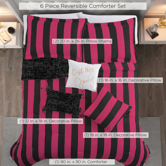 Juicy Reversible Cabana Stripe Bedding Set