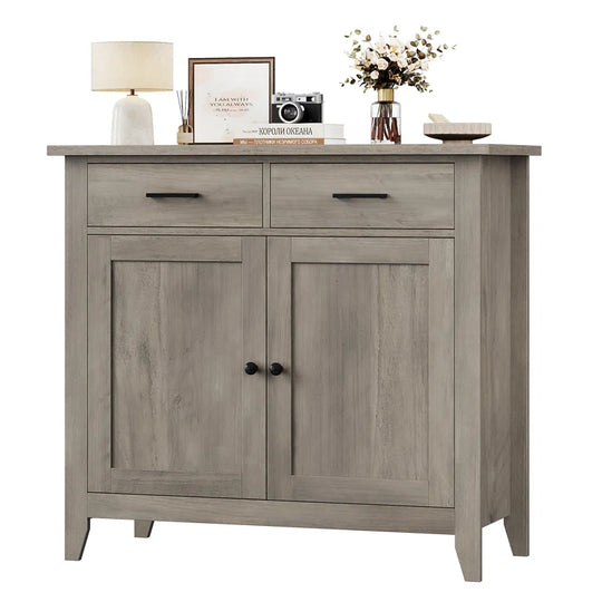 Ailynn Wood Accent Cabinets with 2 Drawers & 2 Doors