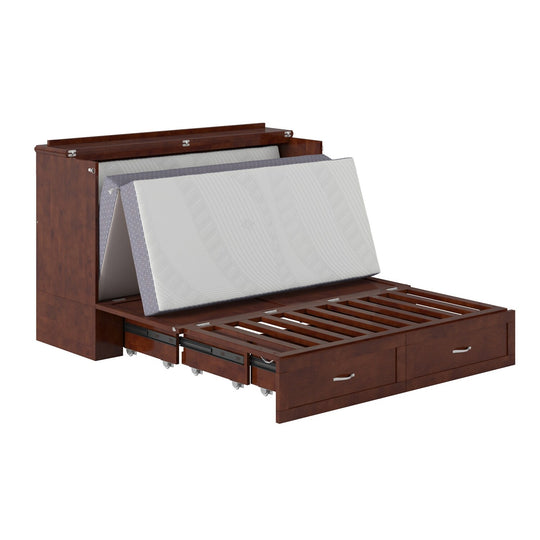 Hamilton Murphy Bed Chest with Mattress and Storage Drawer