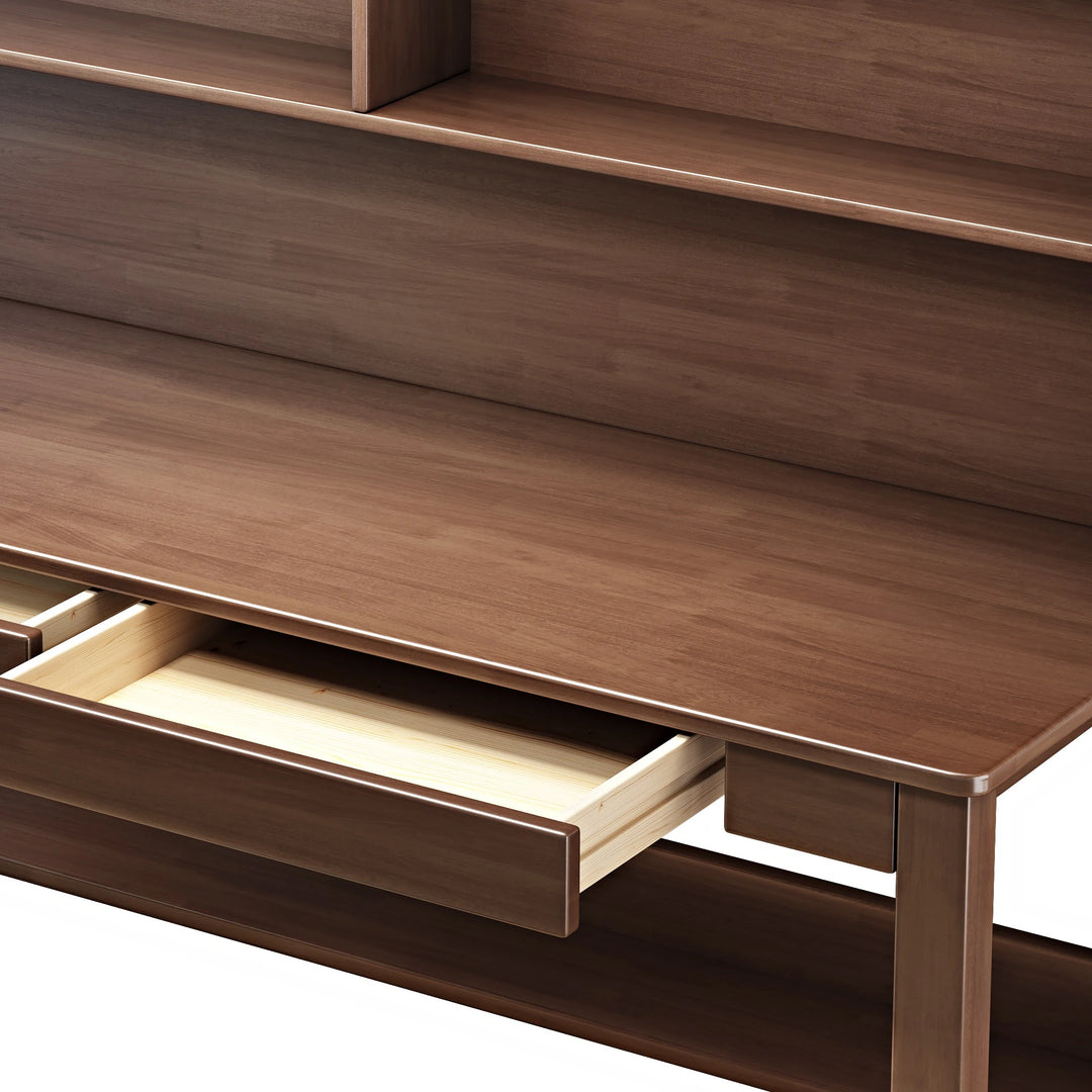 Kids Desk Wood Study Desk Writing Desk with Bookshelf