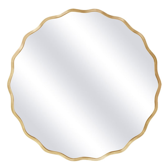 Aluminum Alloy Framed Wavy round Wall Mirror
