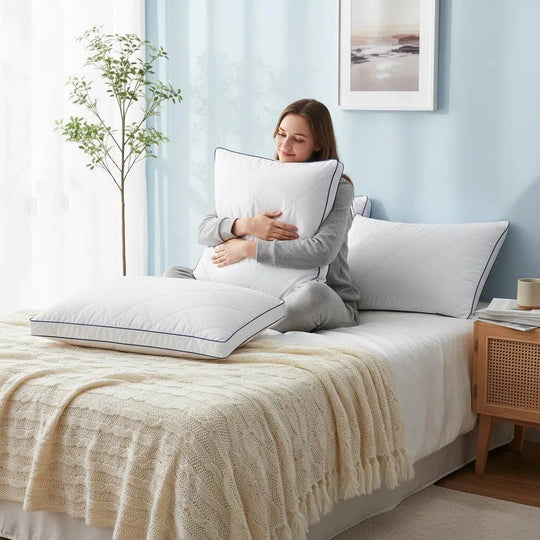 Medium-Firm 2-Inch Gusset Feather and down Pillows Set of 2