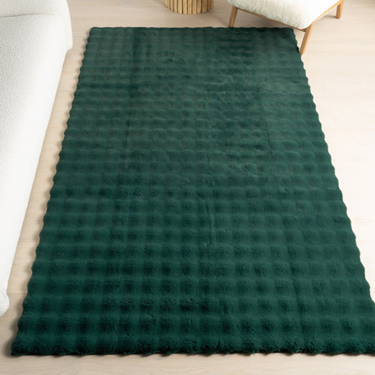 Jeni Solid Plush Machine Washable Area Rug