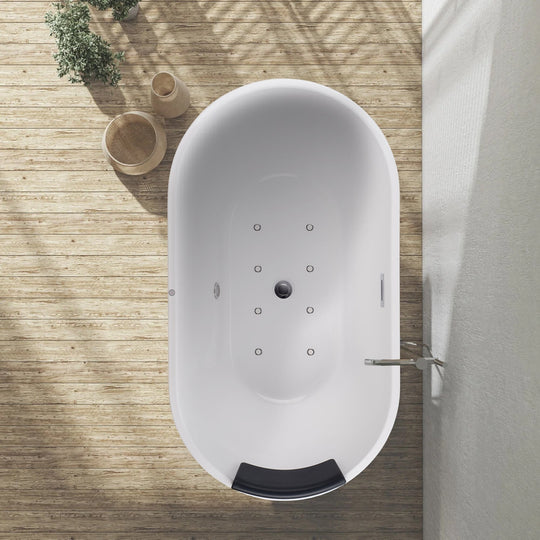 54" Acrylic Freestanding Soaking Bathtub