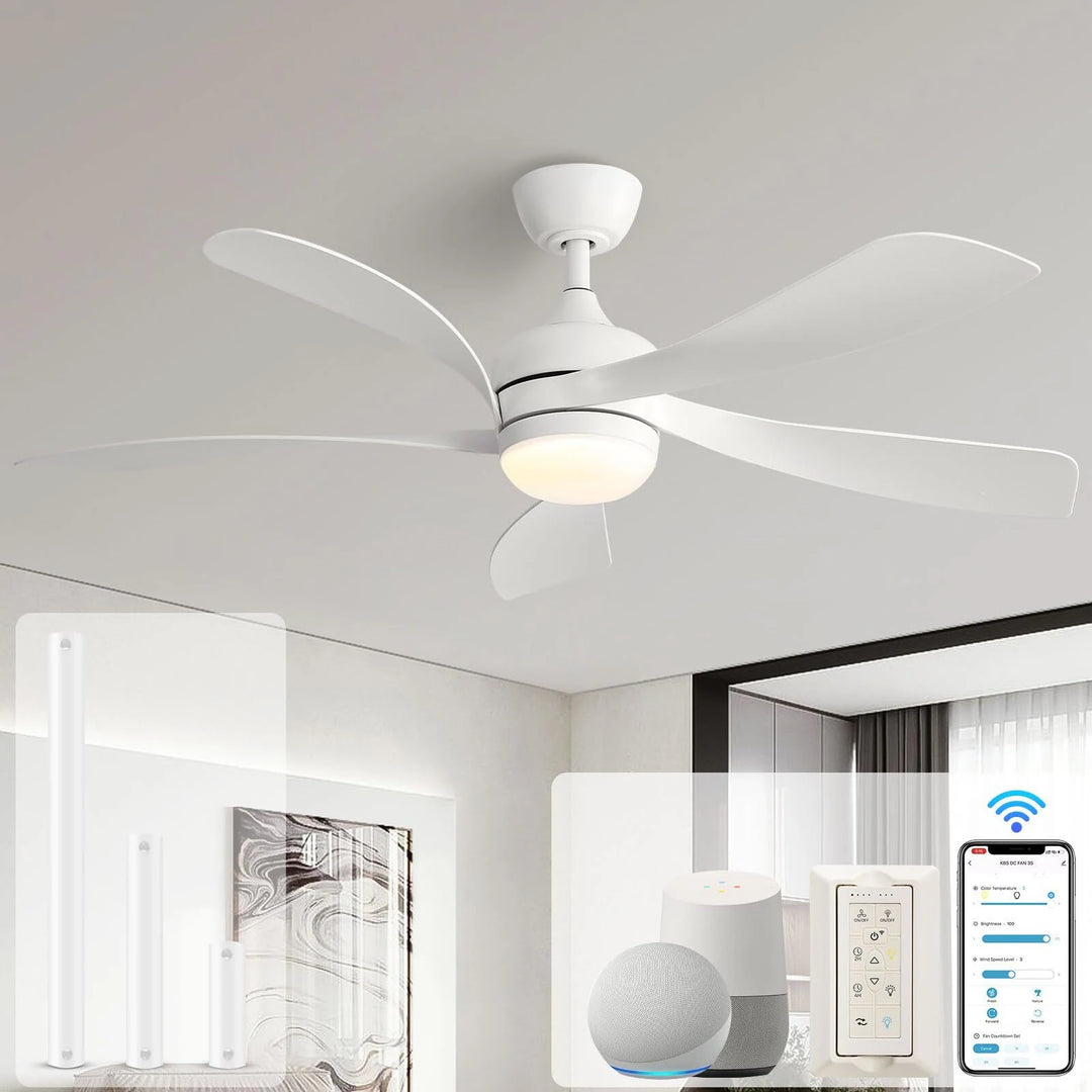 Sofucor 45/52 Inch Ceiling Fan with Remote & Lights Quiet DC Motor 5 Blade High CFM Modern Fan