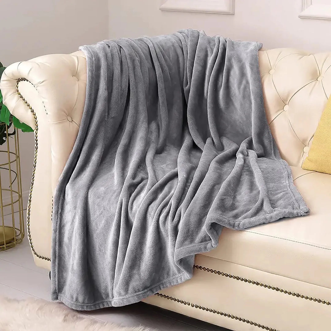 Cozy Microfiber Extra Soft Solid Color Throw Bed Blanket