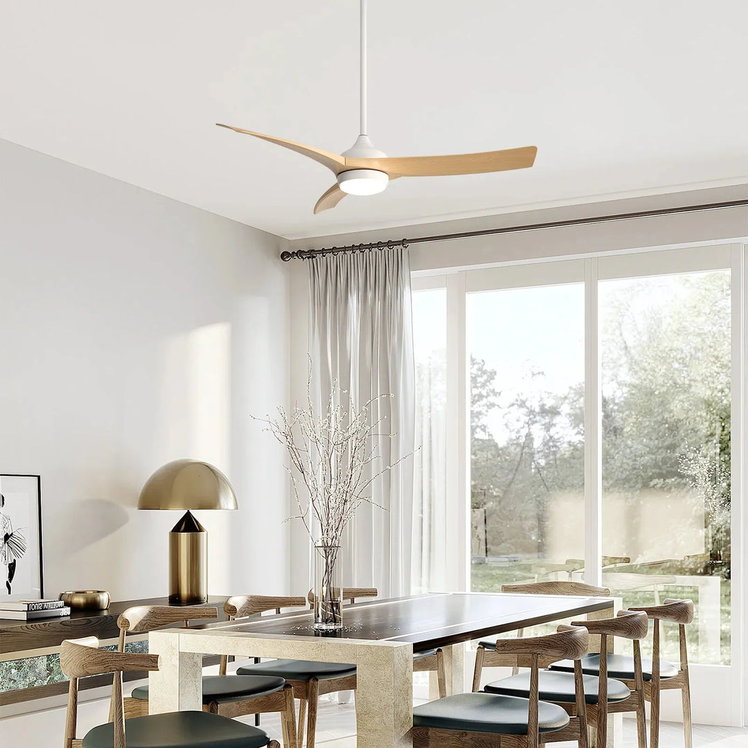 Sofucor 52/60 Inch Ceiling Fan with Integrated LED Light and Remote Control Quiet DC Motor