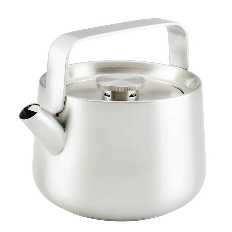 Kitchenaid Stainless Steel Whistling Induction Teakettle, 1.9 Quart, Brushed Stainless Steel