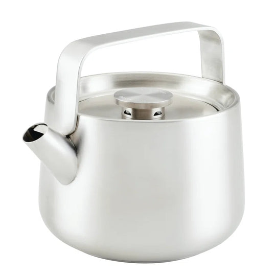 Kitchenaid Stainless Steel Whistling Induction Teakettle, 1.9 Quart, Brushed Stainless Steel