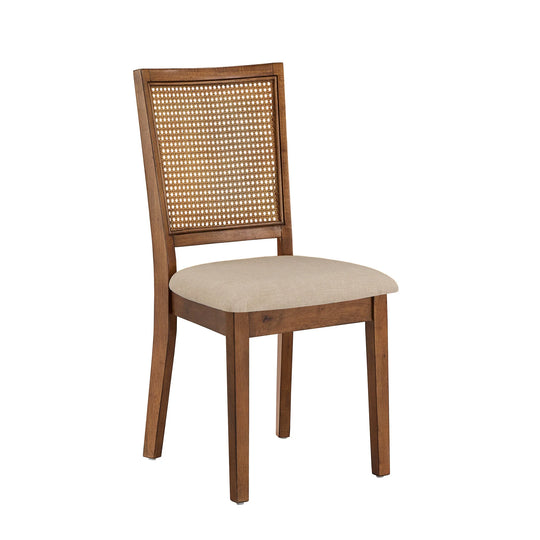 Eleanor Beige Linen Rattan Dining Chairs (Set of 2) by  Classic