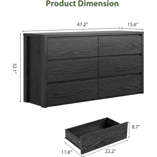 7-Drawer Dresser for Bedroom,Wide Wood Chest with Handle-Free Design,Modern Storage Cabinet for Living Room or Entryway